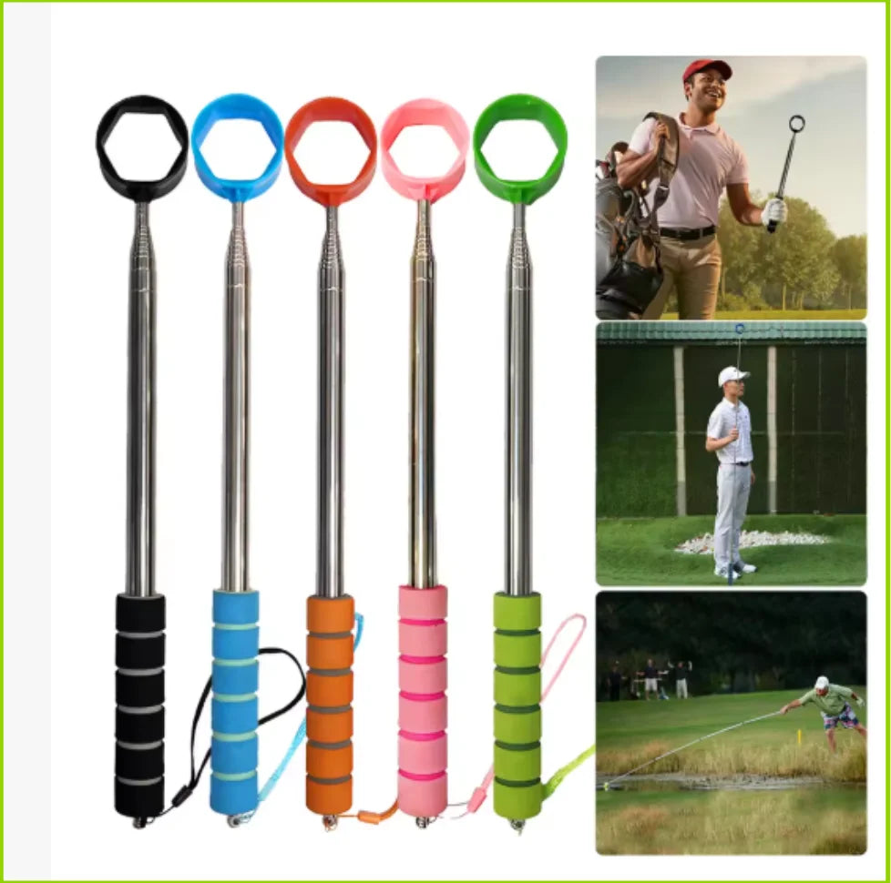 8.86 FT Retractable Golf Ball Picker, Lightweight Stainless Steel Golf Ball Retriever with Easy Grip Handle, Ideal Golf Gift