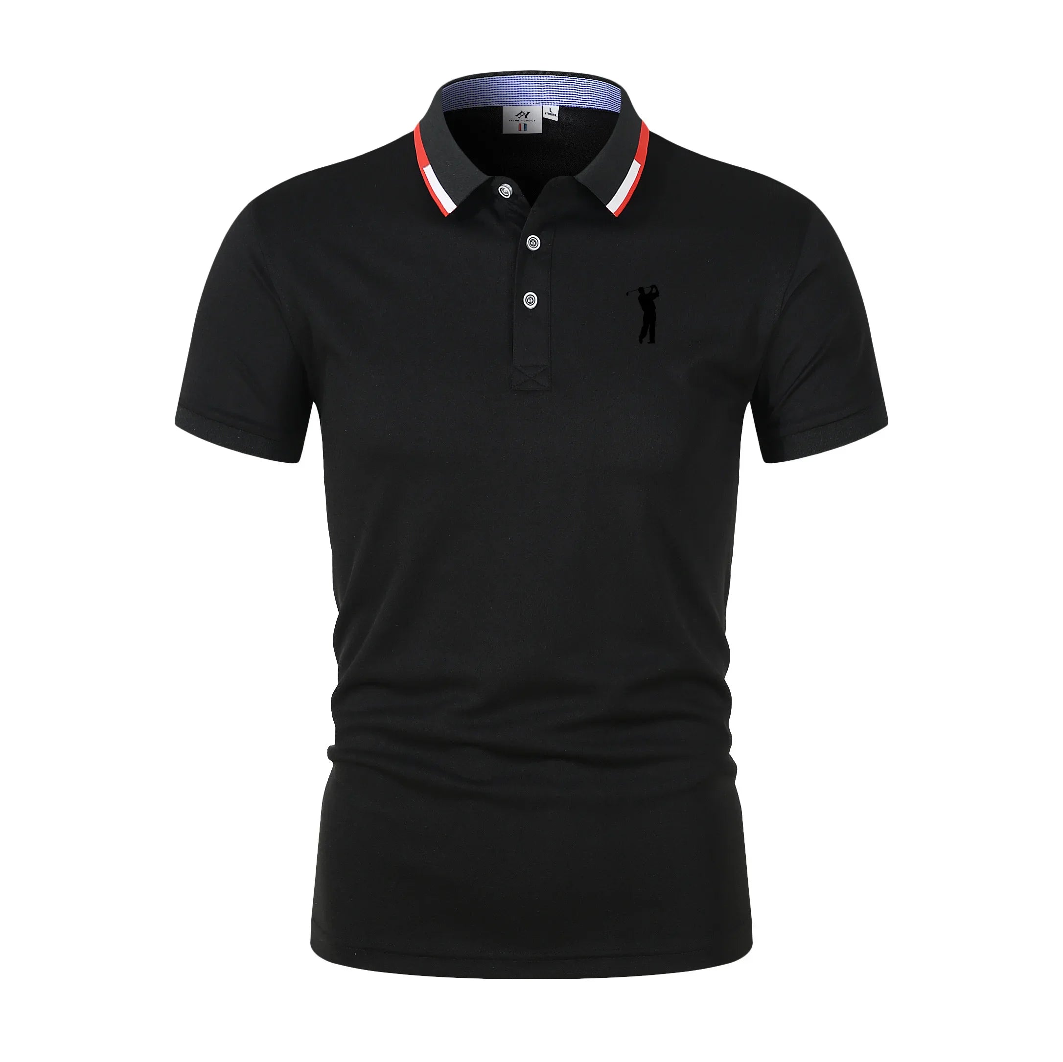 Golf Short Sleeve Polo T-shirt Office Spring Summer Classic Clothing Lapel Man Button Trim POLO Shirts Business And Leisure Tops