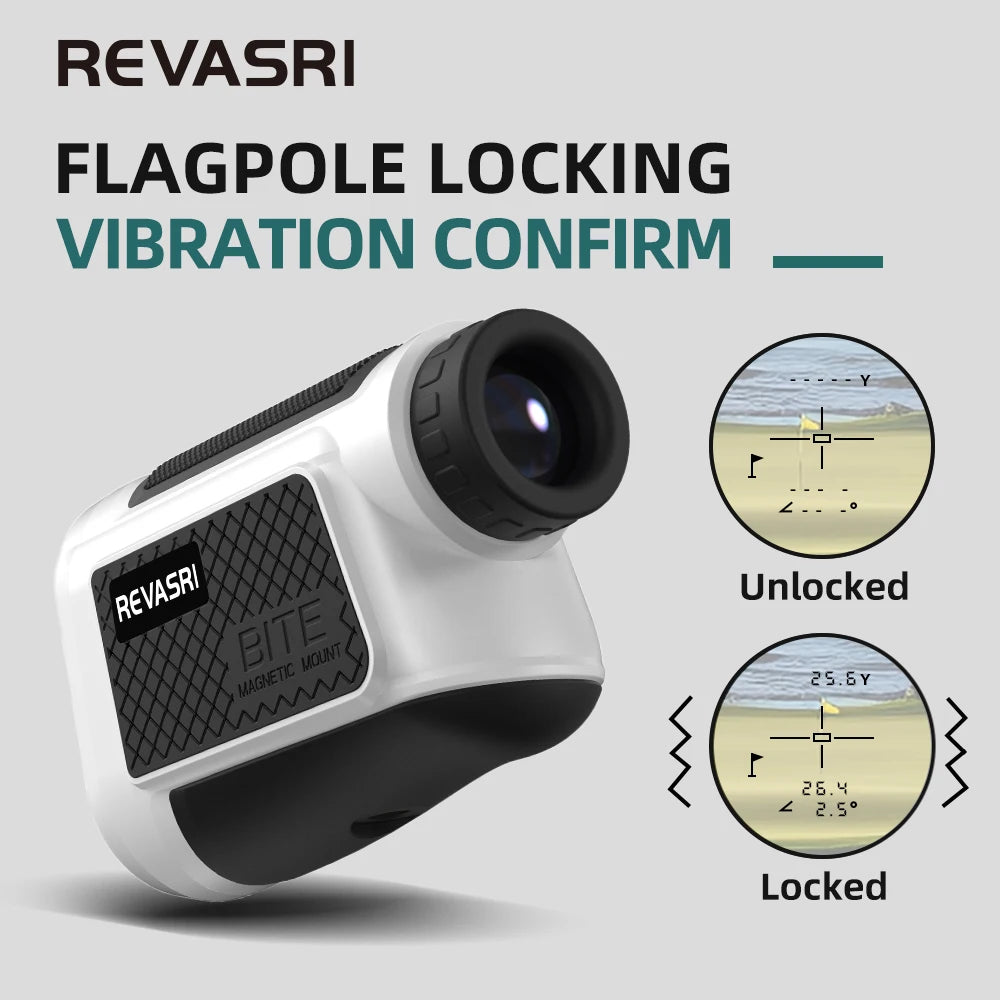 REVASRI New 1000 Yards Golf Rangefinder, with Flag-locking Vibration, Y/M/F Unit Conversion and Magnetic Attachment