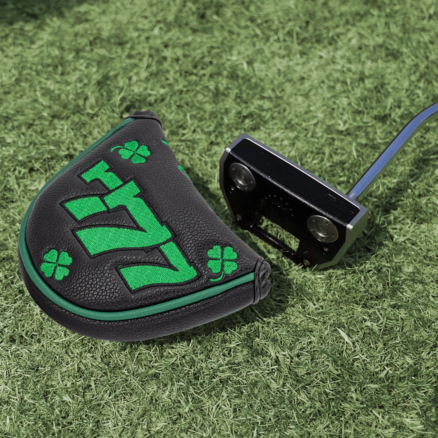 777 Clover Golf Protective Cover, Golf Putter Cover, PU Material Dustproof and Scratchproof, Protecting Your Golf Club, Black