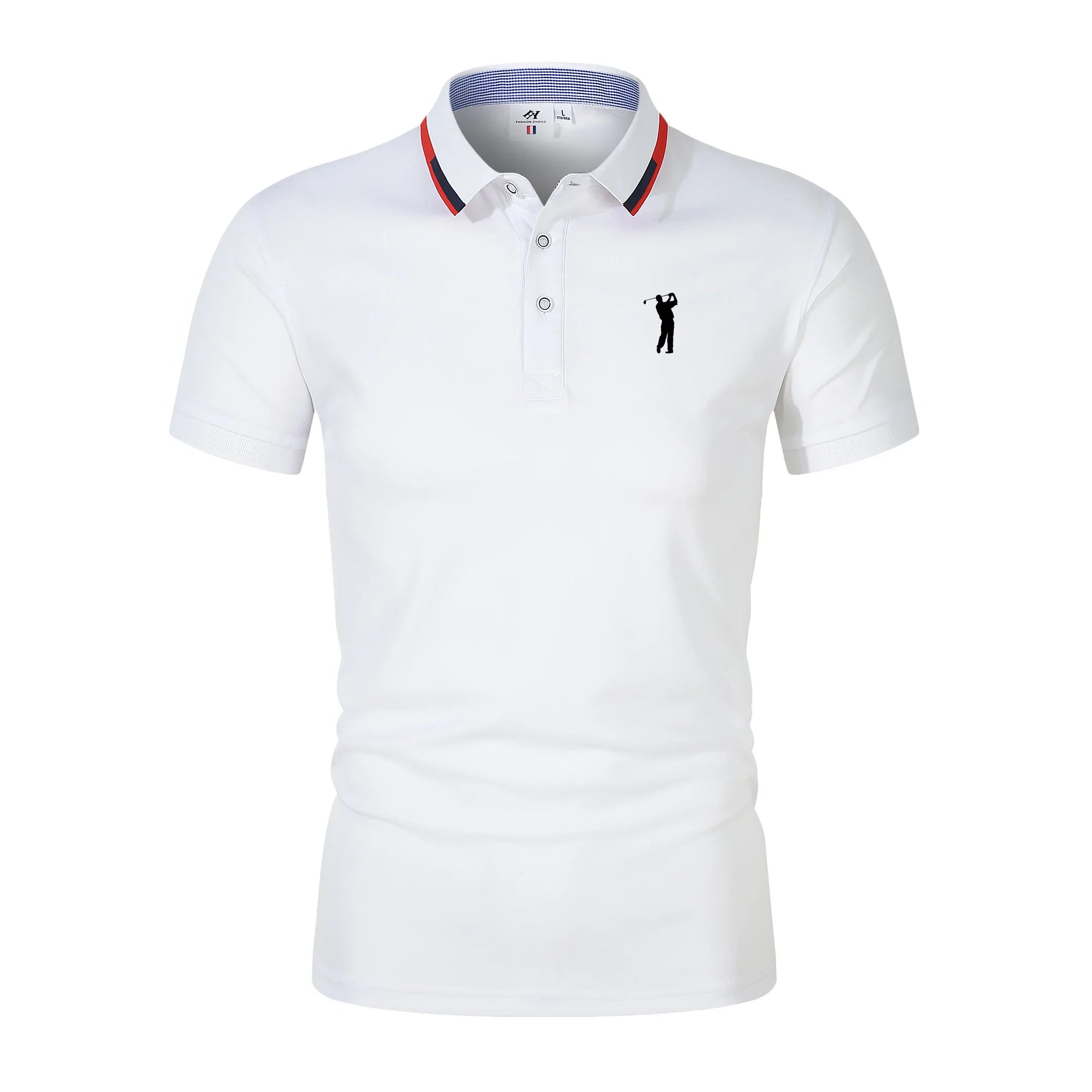 Golf Short Sleeve Polo T-shirt Office Spring Summer Classic Clothing Lapel Man Button Trim POLO Shirts Business And Leisure Tops