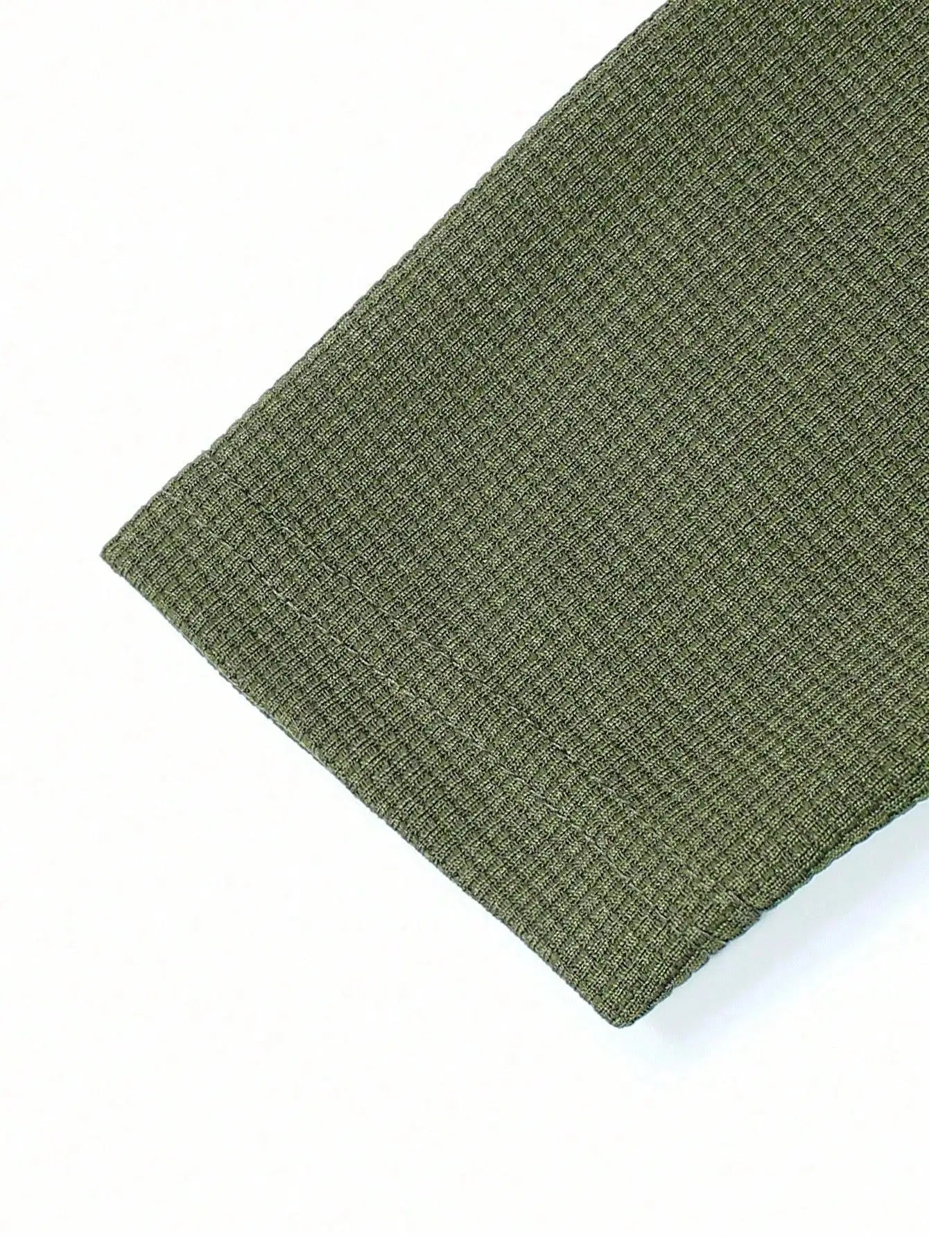 Men's Quarter Zip Sweater And Drawstring Joggers Set Casual Airport Outfit Olive Green