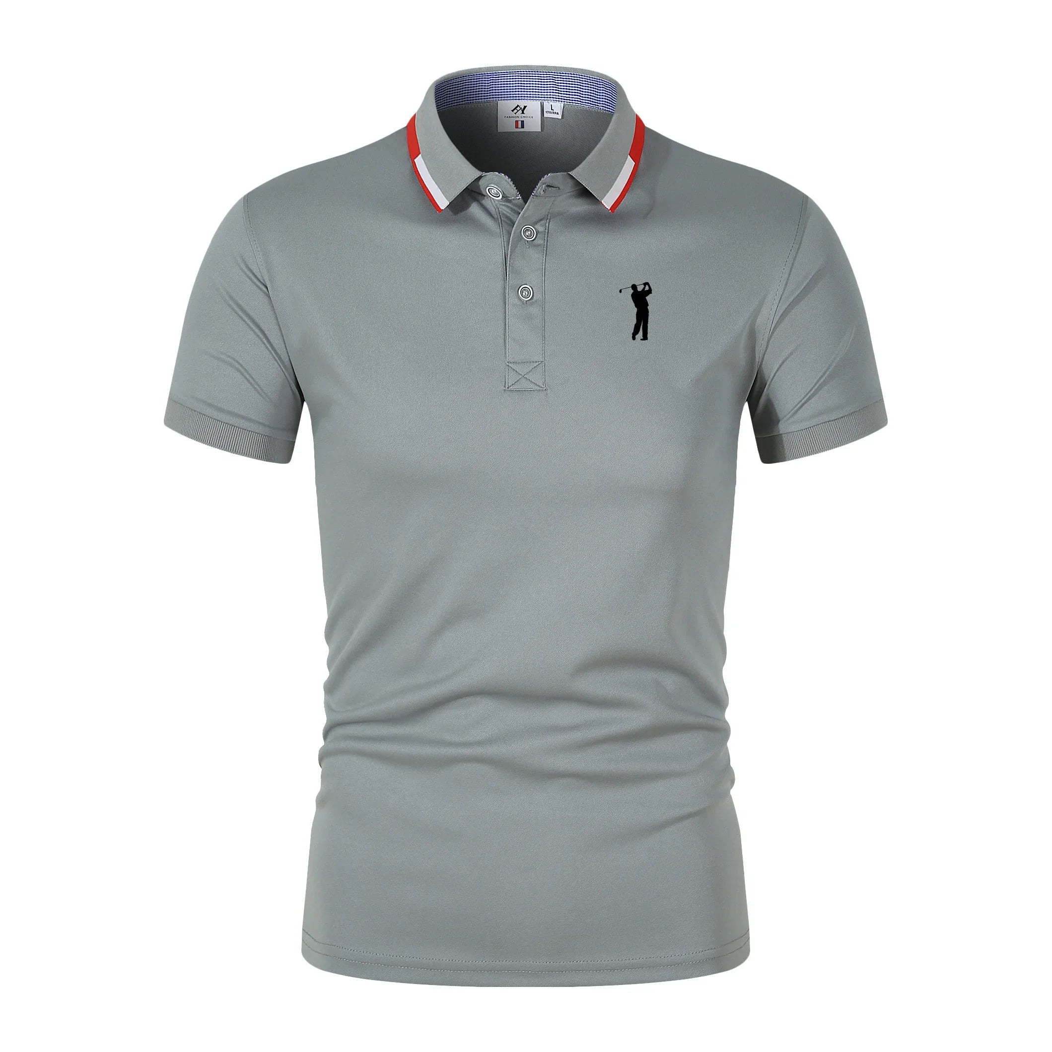 Golf Short Sleeve Polo T-shirt Office Spring Summer Classic Clothing Lapel Man Button Trim POLO Shirts Business And Leisure Tops
