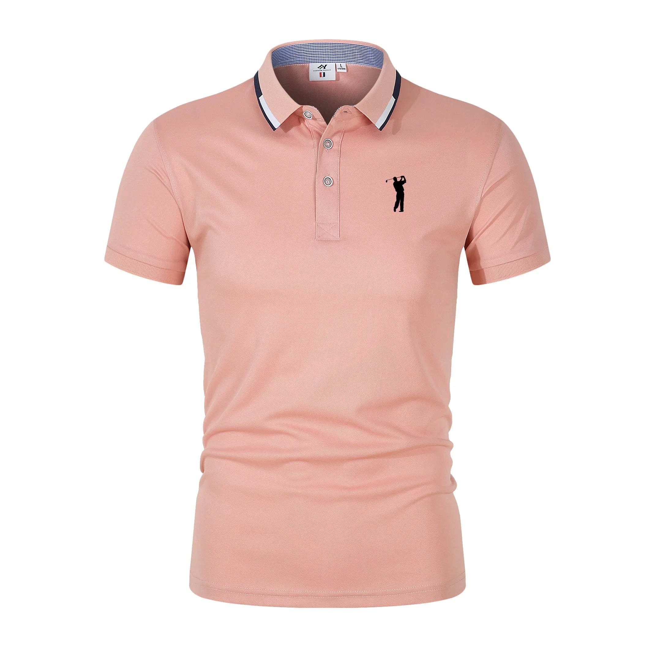 Golf Short Sleeve Polo T-shirt Office Spring Summer Classic Clothing Lapel Man Button Trim POLO Shirts Business And Leisure Tops