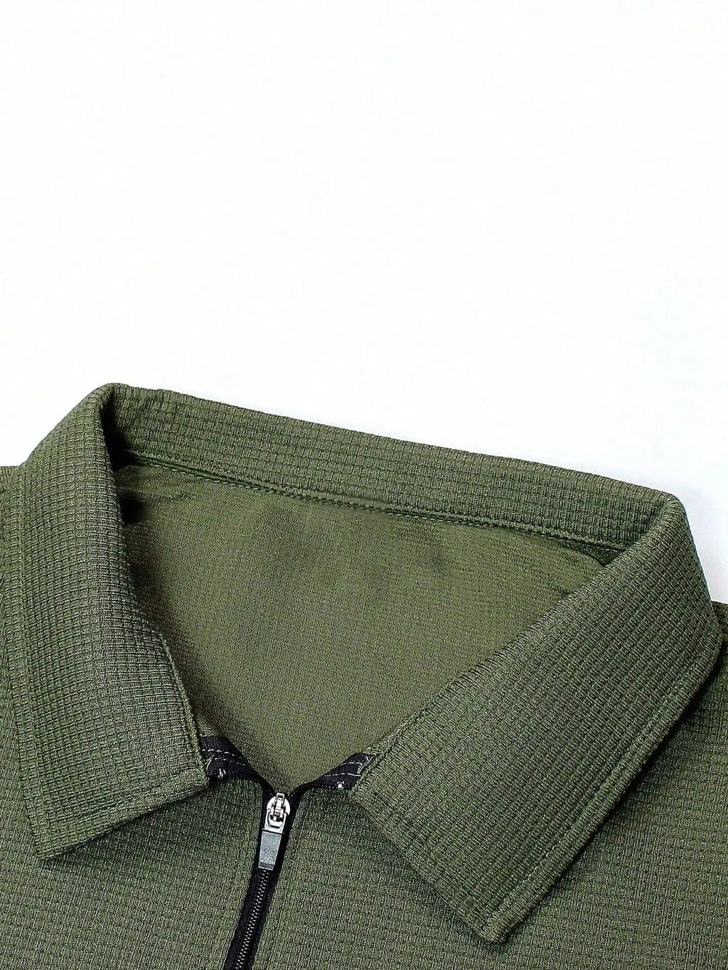 Men's Quarter Zip Sweater And Drawstring Joggers Set Casual Airport Outfit Olive Green